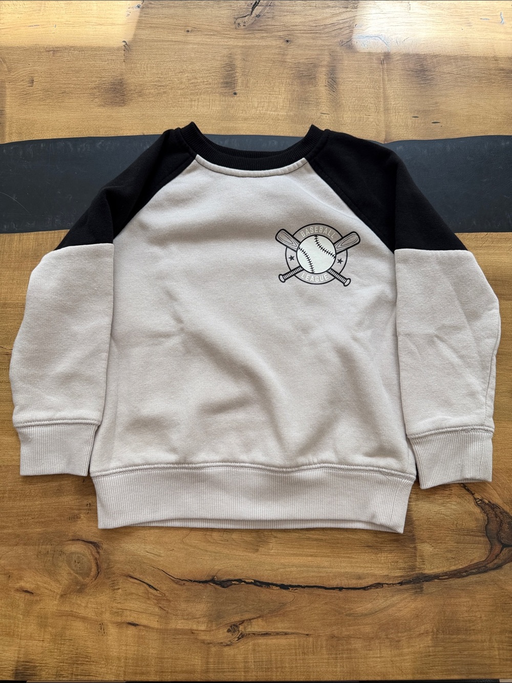 jumping beans Cream and Black Raglan Baseball Sweatshirt